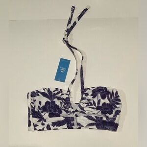 Cupshe White and Purple Floral Women's bikinis Top